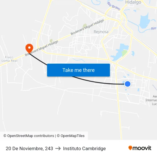 20 De Noviembre, 243 to Instituto Cambridge map