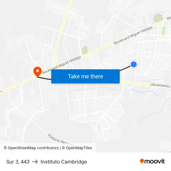 Sur 3, 443 to Instituto Cambridge map