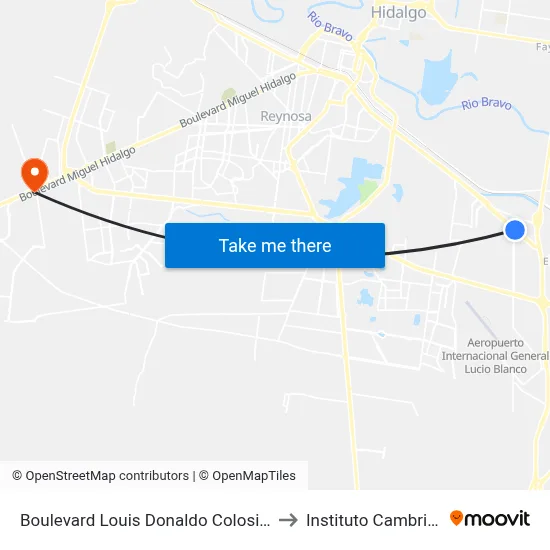 Boulevard Louis Donaldo Colosio, 37 to Instituto Cambridge map