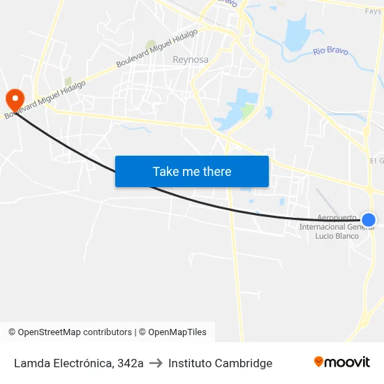 Lamda Electrónica, 342a to Instituto Cambridge map