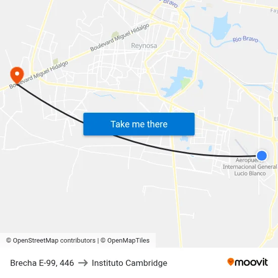 Brecha E-99, 446 to Instituto Cambridge map