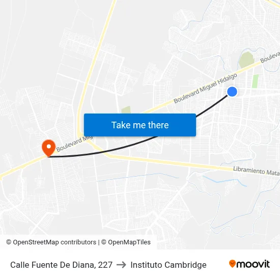 Calle Fuente De Diana, 227 to Instituto Cambridge map