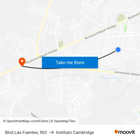 Blvd.Las Fuentes, 902 to Instituto Cambridge map
