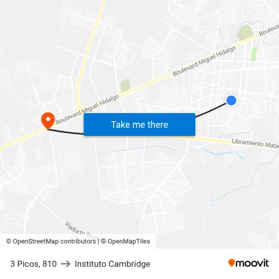 3 Picos, 810 to Instituto Cambridge map