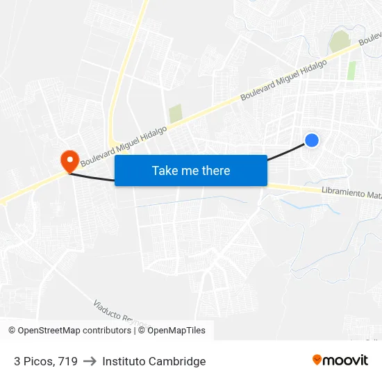 3 Picos, 719 to Instituto Cambridge map