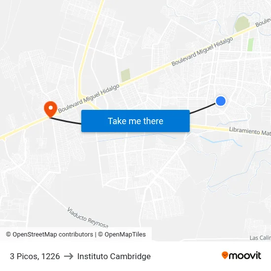 3 Picos, 1226 to Instituto Cambridge map
