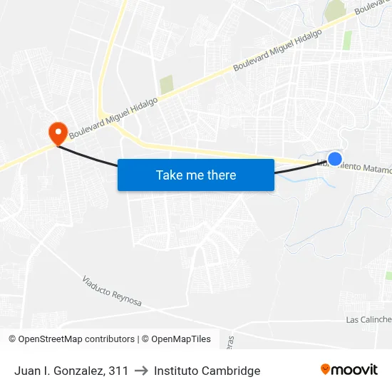 Juan I. Gonzalez, 311 to Instituto Cambridge map