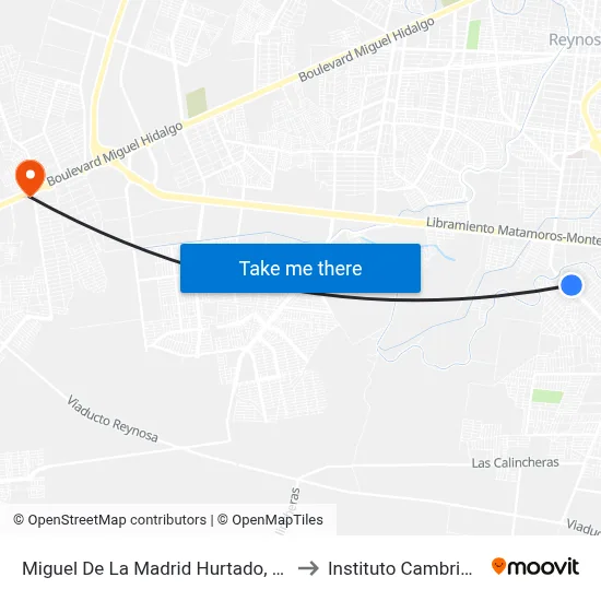 Miguel De La Madrid Hurtado, 516 to Instituto Cambridge map