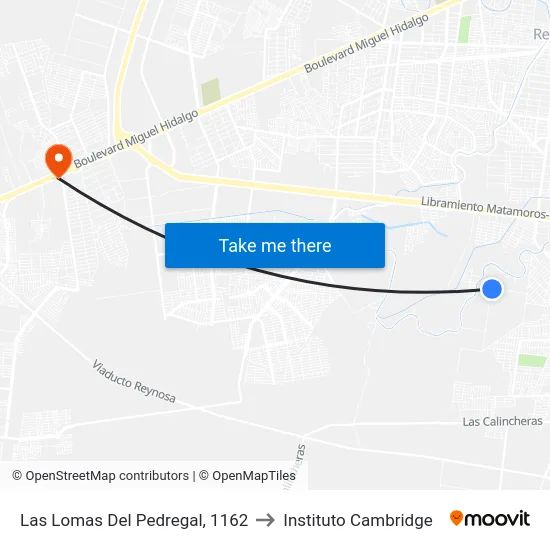Las Lomas Del Pedregal, 1162 to Instituto Cambridge map