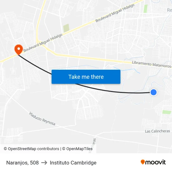 Naranjos, 508 to Instituto Cambridge map