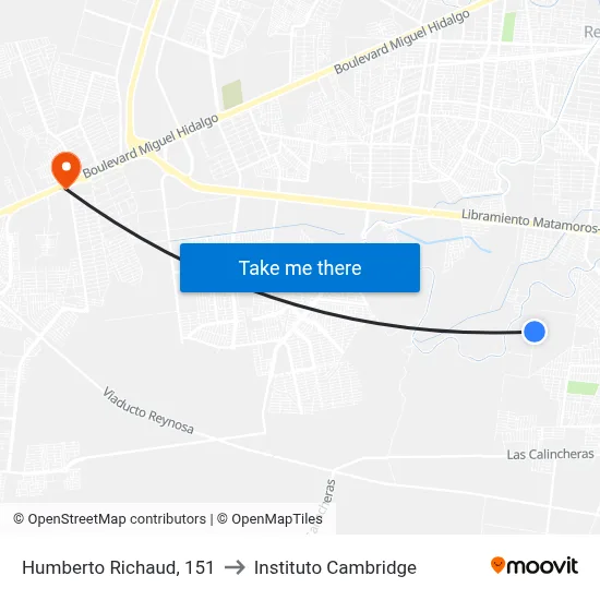 Humberto Richaud, 151 to Instituto Cambridge map