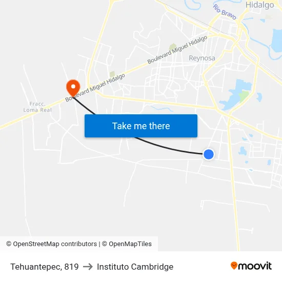 Tehuantepec, 819 to Instituto Cambridge map
