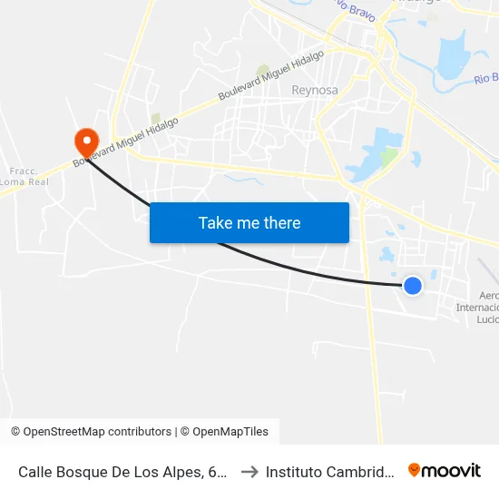 Calle Bosque De Los Alpes, 610 to Instituto Cambridge map