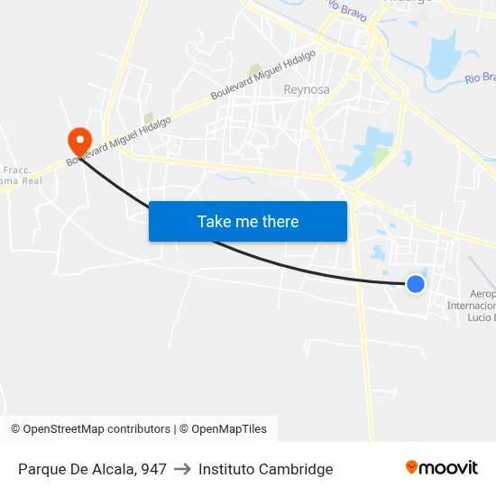 Parque De Alcala, 947 to Instituto Cambridge map
