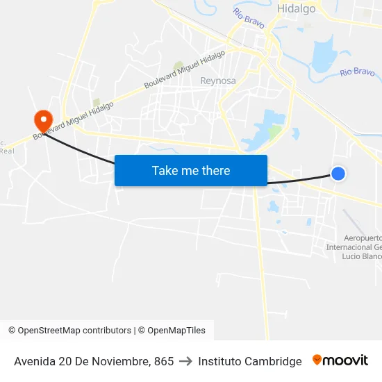 Avenida 20 De Noviembre, 865 to Instituto Cambridge map