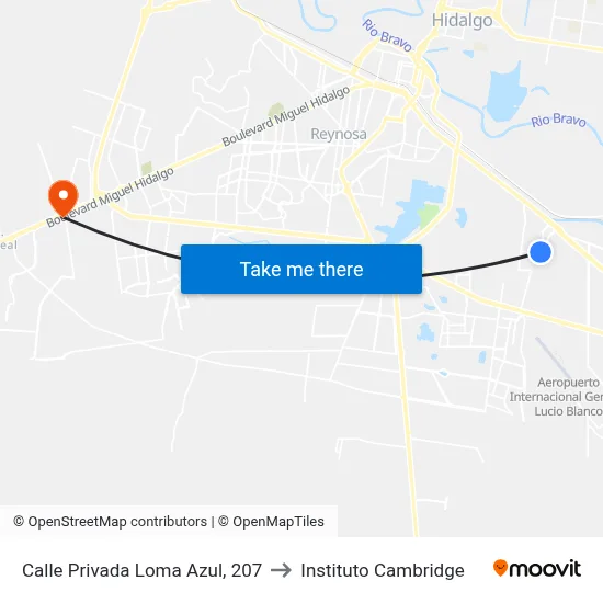 Calle Privada Loma Azul, 207 to Instituto Cambridge map
