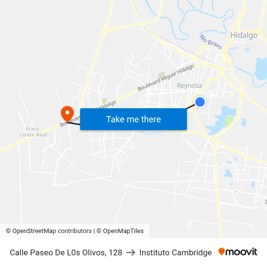 Calle Paseo De L0s Olivos, 128 to Instituto Cambridge map