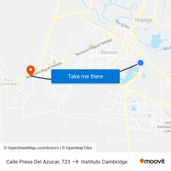Calle Presa Del Azúcar, 723 to Instituto Cambridge map