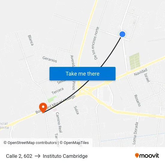 Calle 2, 602 to Instituto Cambridge map