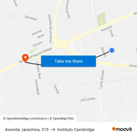 Avenida Jarachina, 315 to Instituto Cambridge map