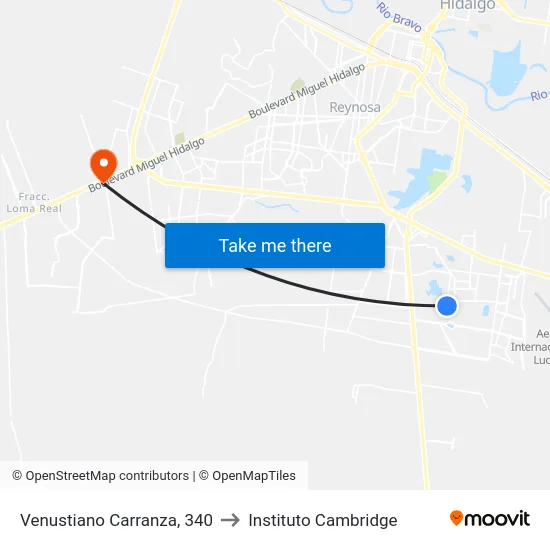 Venustiano Carranza, 340 to Instituto Cambridge map