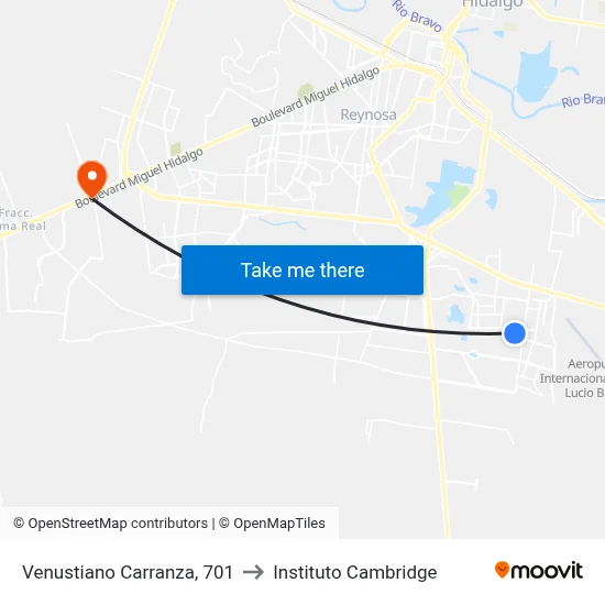 Venustiano Carranza, 701 to Instituto Cambridge map