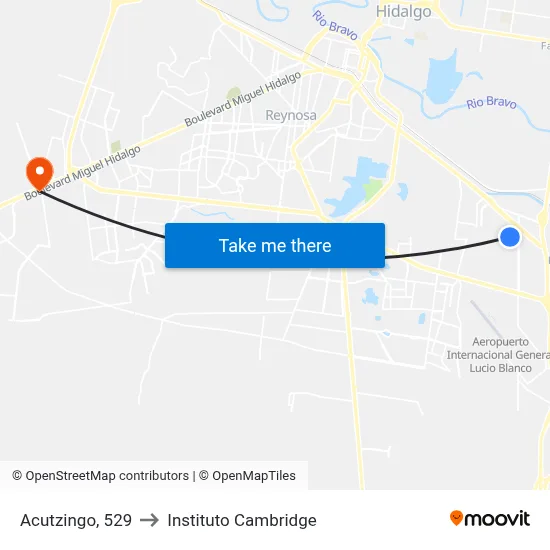 Acutzingo, 529 to Instituto Cambridge map