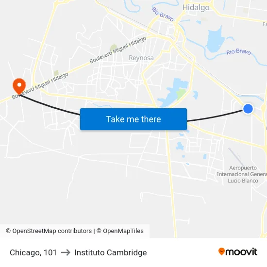Chicago, 101 to Instituto Cambridge map