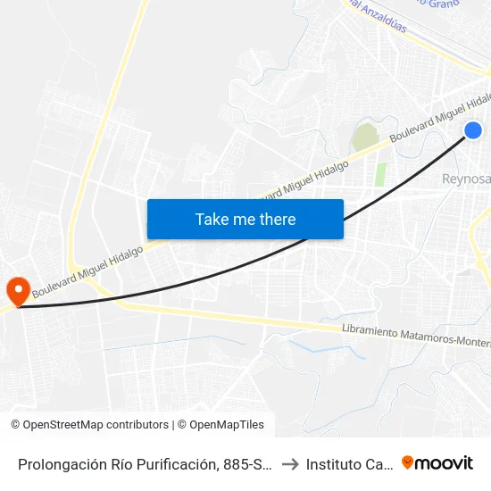 Prolongación Río Purificación, 885-S Auto Electrico Jesus to Instituto Cambridge map