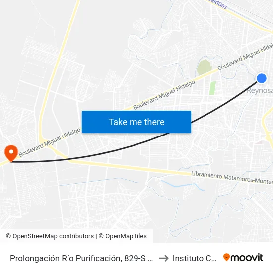 Prolongación Río Purificación, 829-S Taller De Radiadores Lira to Instituto Cambridge map