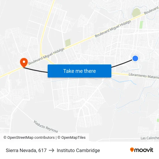 Sierra Nevada, 617 to Instituto Cambridge map