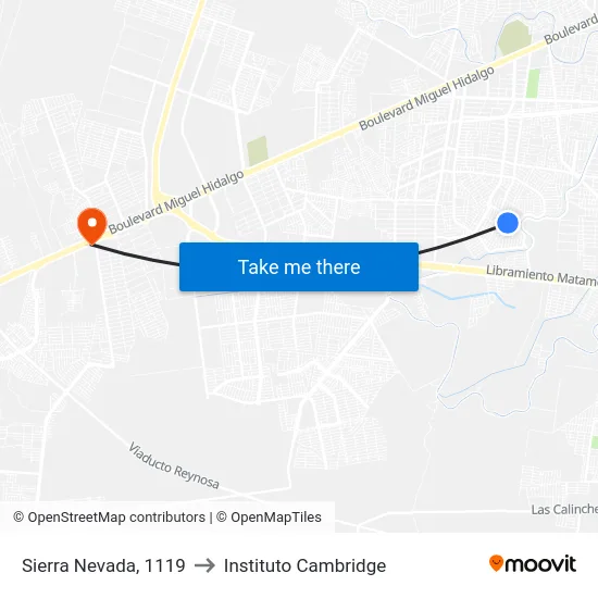Sierra Nevada, 1119 to Instituto Cambridge map
