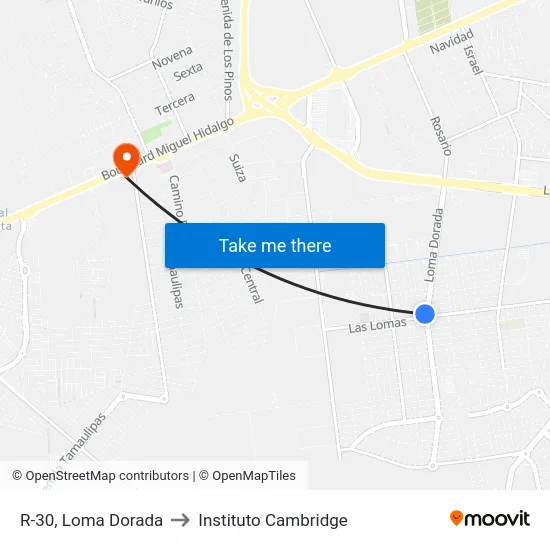 R-30, Loma Dorada to Instituto Cambridge map
