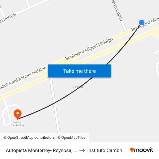 Autopista Monterrey- Reynosa, 300 to Instituto Cambridge map