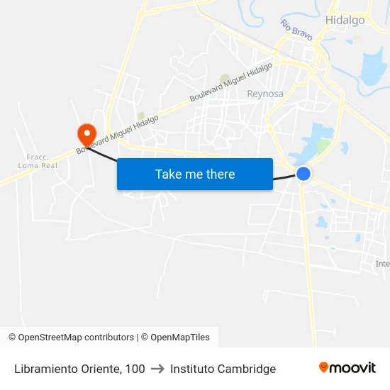 Libramiento Oriente, 100 to Instituto Cambridge map