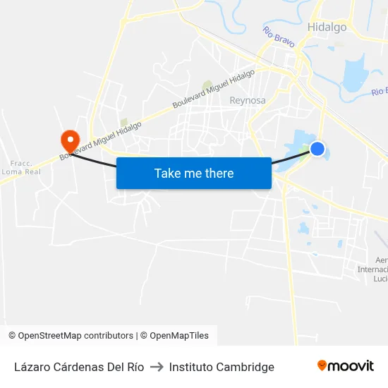 Lázaro Cárdenas Del Río to Instituto Cambridge map
