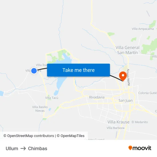 Ullum to Chimbas map