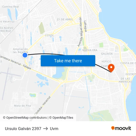 Ursulo Galván 2397 to Uvm map