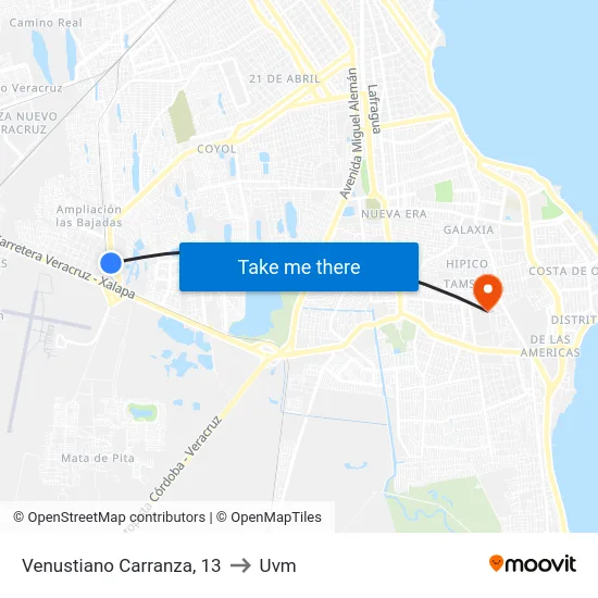 Venustiano Carranza, 13 to Uvm map