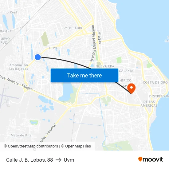 Calle J. B. Lobos, 88 to Uvm map