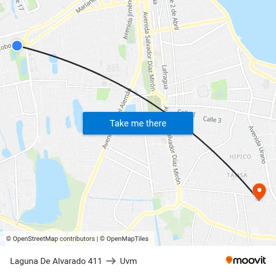 Laguna De Alvarado 411 to Uvm map