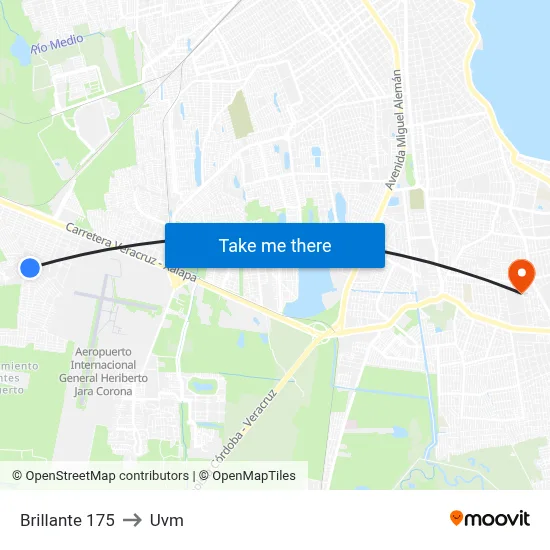 Brillante 175 to Uvm map