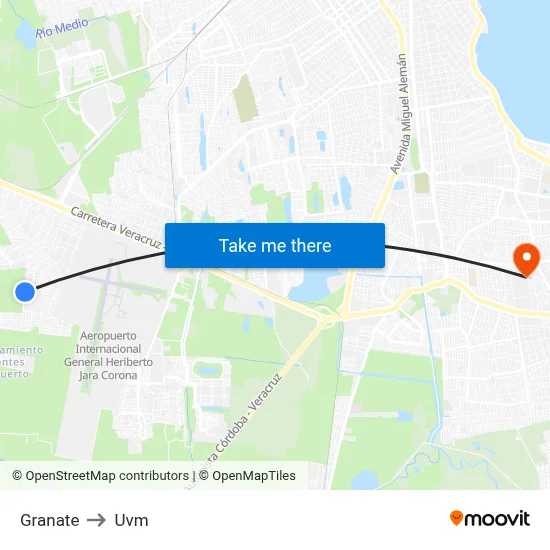 Granate to Uvm map