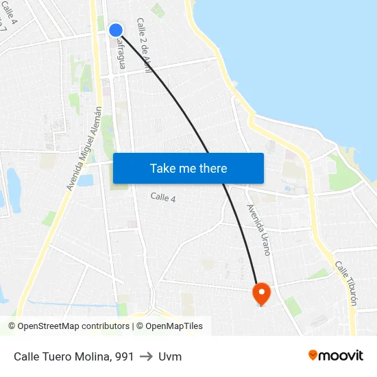Calle Tuero Molina, 991 to Uvm map