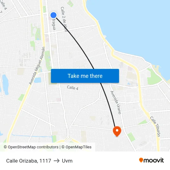 Calle Orizaba, 1117 to Uvm map