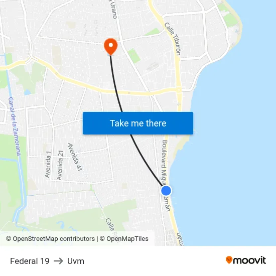 Federal 19 to Uvm map