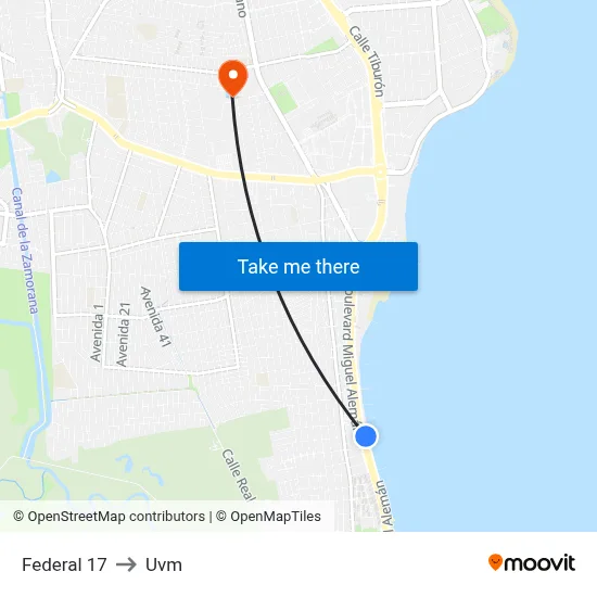 Federal 17 to Uvm map