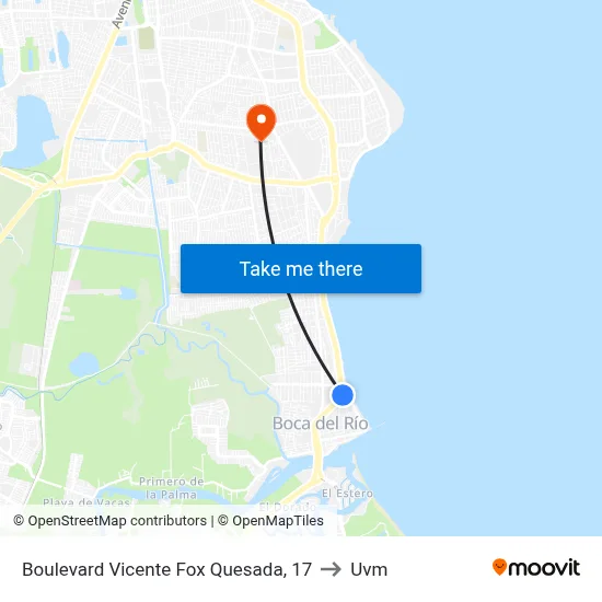 Boulevard Vicente Fox Quesada, 17 to Uvm map
