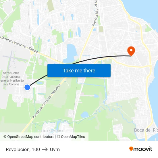 Revolución, 100 to Uvm map