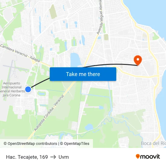 Hac. Tecajete, 169 to Uvm map